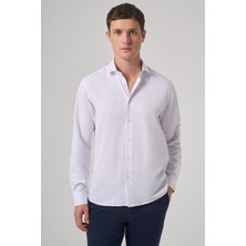 Morven  Erkek Beyaz Trend Slim Fit Italyan Yaka Gömlek