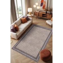 Homshtag Minimalist Halı, Toprak Tonlu Kumaş Desenli Sade Oturma Odası Halıs, Yıkanabilir Salon Halısı