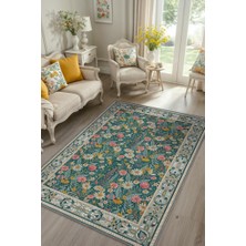 Homshtag Kır Evi Tarzı Çok Renkli Papatya Detaylı Çiçek Bahçesi Temalı Oturma Odası Halısı, Salon Halısı, Mutfak Halısı