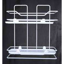 Çiftli Renkli Raf, 2'li, Siyah ve Beyaz, Pratik ve Şık Depolama Çözümü