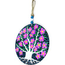 Handmade Şans ve Koruma Getiren El Boyaması Ahşap Nazarlık – 20 cm Çapında-Model-8