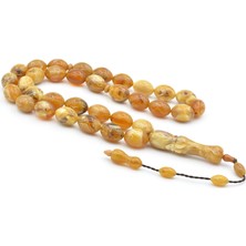 Murty99 Sistemli Dev Boy Beyzi Kesim Hareli Turuncu Toz Kehribar Tesbih