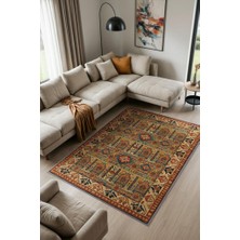 Homshtag Etnik Kafkas Desenli Geleneksel Rustik Halı, Yıkanabilir Oturma Odası Halısı