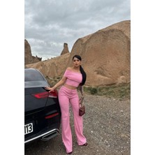 Etiler Collection Madonna Yaka Bol Paça Pantolonlu Takım