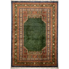 El Dokuma Afgan Halı Yeşil Renk 4 Metre Kare