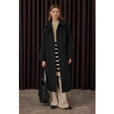 HE-QA Yaka Detaylı Kaban Siyah