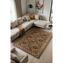Homshtag Orta Asya Tarihi Temalı Etnik Oturma Odası Halısı Yıkanabilir Salon Halısı