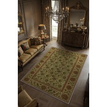 Homshtag Vintage Salon Halısı, Zeytin Yeşili Halı, Maksimalist Klasik Ev Dekoru Için Yıkanabilir Halı