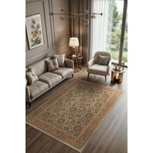 Homshtag Büyük Çiçek Desenli Halı Klasik Tarz, Antik Desenli  Yıkanabilir Dokuma Pamuk Tabanlı Halı