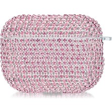 Microsonic Airpods Pro 3 Kılıf Diamond Swarovski Görünümlü Taşlı Pembe