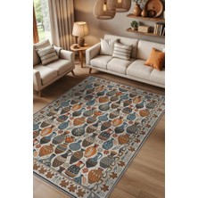 Homshtag Çok Renkli Anadolu Kültürü Temalı Oturma Odası Halısı, Etnik Desenli Salon Halısı, Sanatsal Yıkanabilir Halı