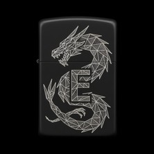 Alsepeteavm Zippo Ejderha Figürlü E Harfli Tasarım - V79