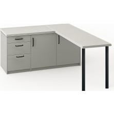 T Designo Ay Mutfak Adası-L Mutfak Adası-3 Çekmeceli 2 Kapaklı-Çok Amaçlı Dolap-Alt Modül-Kiler -150 cm