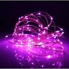 Borayris Uzaktan Kumandalı USB Peri LED 20 Metre 200 LED -8 Fonksiyonlu Pembe