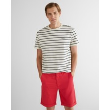 Gant Erkek Krem Regular Fit Bisiklet Yaka Çizgili T-Shirt 2003326.130