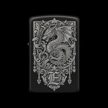 Alsepeteavm Zippo Ejderha Figürlü E Harfli Tasarım - V5
