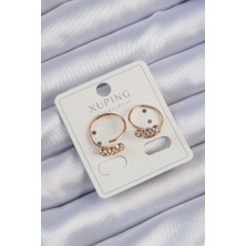 Mustran Clariss Xuping Rose Renk Zirkon Taşlı Su Yolu Küpe