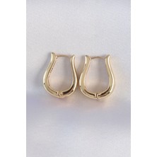 Mustran Clariss Pirinç Gold Renk İçi Boş Gül Küpe