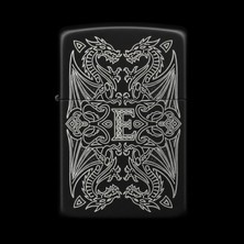 Alsepeteavm Zippo Ejderha Figürlü E Harfli Tasarım - V30