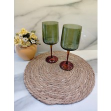 Md Atlanta Green Cam Beyaz Şarap Kadehi 430 ml Modern Tasarım Tekil Parça