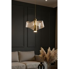 Ünal Aydınlatma Yel Gold LED Avize – Modern Dalga Formlu Tasarım