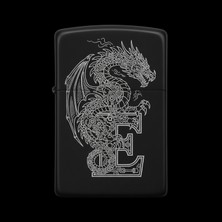 Alsepeteavm Zippo Ejderha Figürlü E Harfli Tasarım - V36