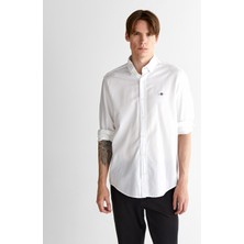 Gant Erkek Beyaz Regular Fit Düğmeli Yaka Gömlek 3825121T.110