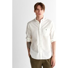Gant Erkek Krem Regular Fit Düğmeli Yaka Gömlek 3250035.113