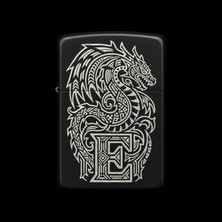 Alsepeteavm Zippo Ejderha Figürlü E Harfli Tasarım - V14