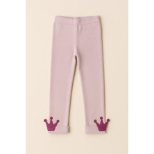 Katia & Bony Kız Çocuk Taç Aksesuarlı Pamuklu Tayt Pantolon Lila