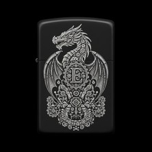 Alsepeteavm Zippo Ejderha Figürlü E Harfli Tasarım - V44