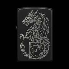 Alsepeteavm Zippo Ejderha Figürlü E Harfli Tasarım - V43