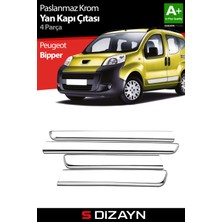 S-Dizayn Peugeot Bipper Krom Yan Kapı Çıtası 4 Prç 2007-2017