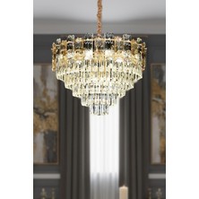 Ünal Aydınlatma Artemis Gold 50 cm Kristal Avize – Salon ve Oturma Odası