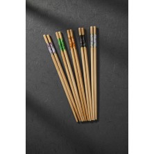 Mermer Desenli Lüks Bambu Yemek Çubuğu - Uzak Doğu Mutfağı Için Estetik ve Modern Chopsticks Yeşil