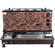  Anka Pro Plus Otomatik Çay Kazanı 4 Demlikli 40 Litre Bakır Elektrikli Doğalgazlı