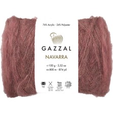 Gazzal Navarra 100GR 800MT El Örgü Ipliği Moher