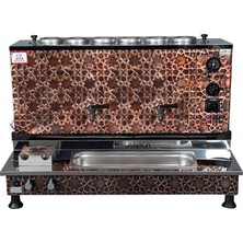  Anka Pro Plus Otomatik Çay Kazanı 6 Demlikli 60 Litre Bakır Elektrikli Tüplü