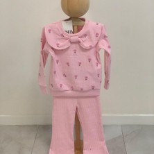 Dereff Pembe Fiyonklu Bebe Yakalı Raporlu Takım