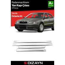 S-Dizayn Skoda Octavia A5 Krom Yan Kapı Çıtası 4 Prç. 2004-2013