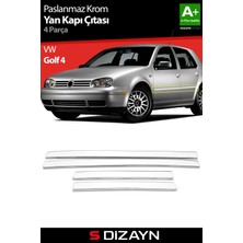 S-Dizayn VW Golf 4 Krom Yan Kapı Çıtası 4 Prç 1998-2004