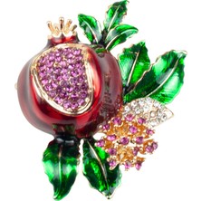 Liveyn Design Nar Tanesi Işıltılı Taşlı Broş