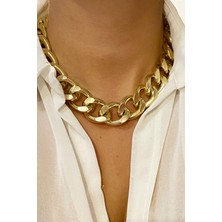 Liveyn Design Kalın Zincir Gold Renk Kolye