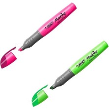 Bic Kalem Tipi Yuvarlak Gövde Fosforlu Kalem Pembe + Yeşil