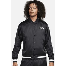 Nike Dna Crew Woven Loose Fit Basketball Jacket Erkek Bol Kesim Cıt Cıt Kapamalı Spor Ceket Siyah