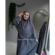 Yüsra Collection Papatya Nakışlı Liza Elbise ve Kısa Sufle 2 'li Takım