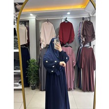 Yüsra Collection Papatya Nakışlı Liza Elbise ve Kısa Sufle 2 'li Takım