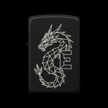 Alsepeteavm Zippo Ejderha Figürlü E Harfli Tasarım - V70