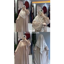 Yüsra Collection Papatya Nakışlı Liza Elbise ve Kısa Sufle 2 'li Takım