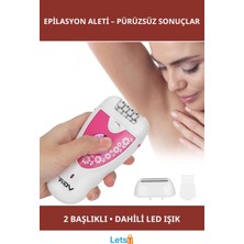 Letsii Profesyonel 2 Başlıklı Epilasyon Aleti USB Şarjlı
